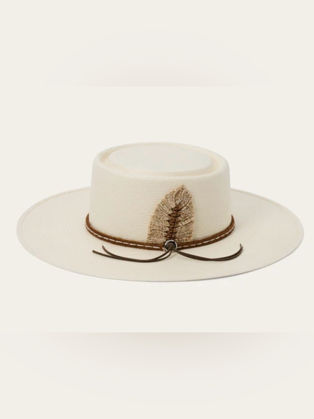 Stetson Oasis Straw Rancher Hat with Brown Band NWOT